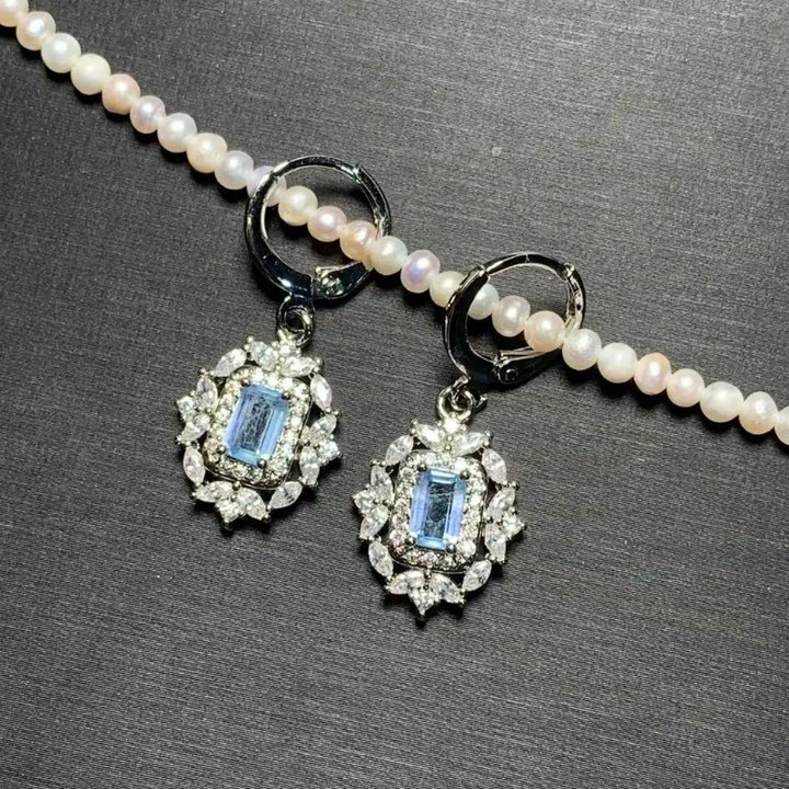 Levoire | Aquamarine Cristal Boucles D'Oreilles