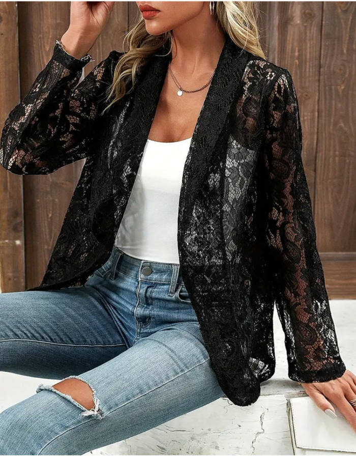 Levoire | Gilet long pour femmes blanc noir Noir