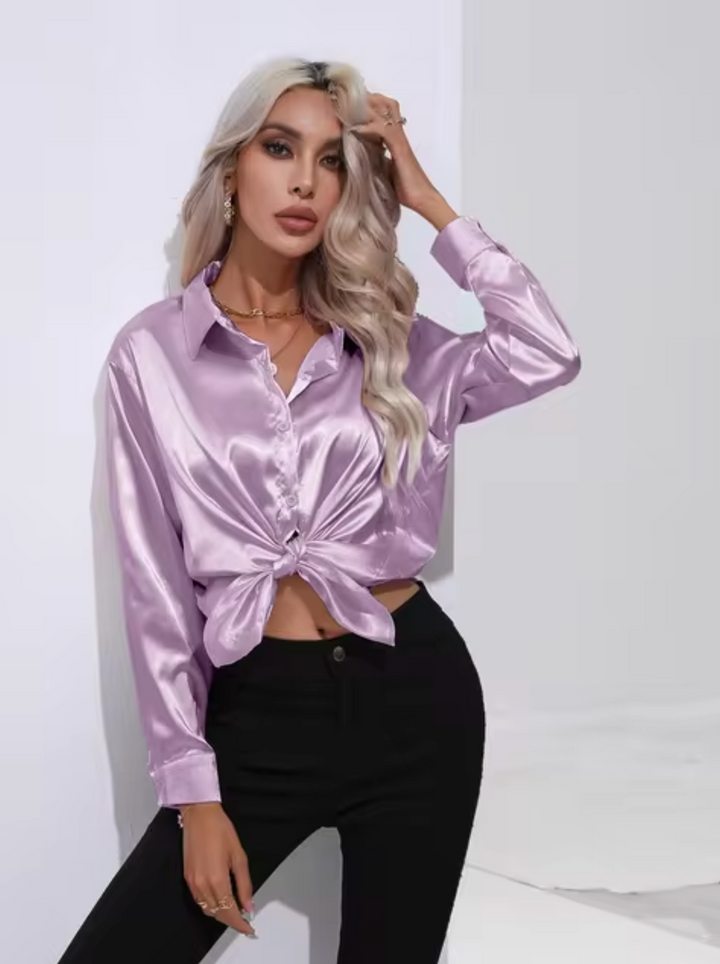 Levoire | Chemisier Luxe Avec Manches Longues Lilas