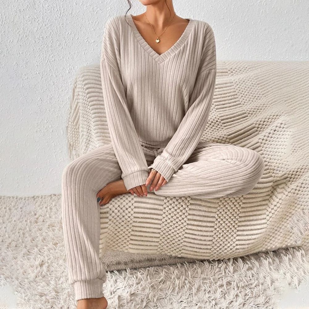 Levoire | Ensemble Deux Pièces Avec Décolleté En V Uni Khaki