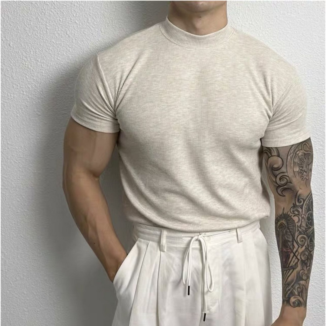 Levoire | Muscle Fit T-Shirt Beige