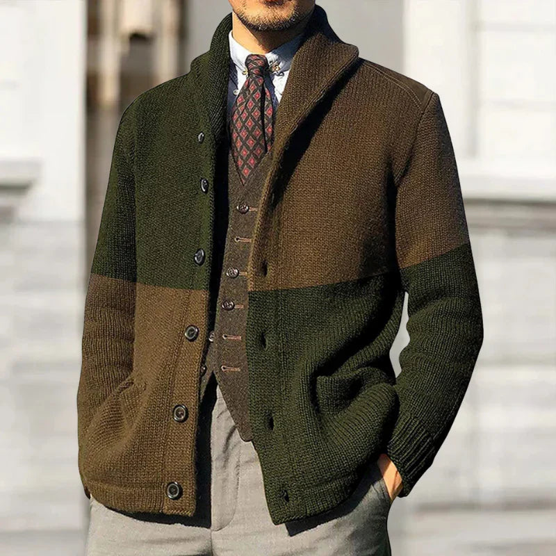 Levoire | Cardigan Élégant Beige-Vert