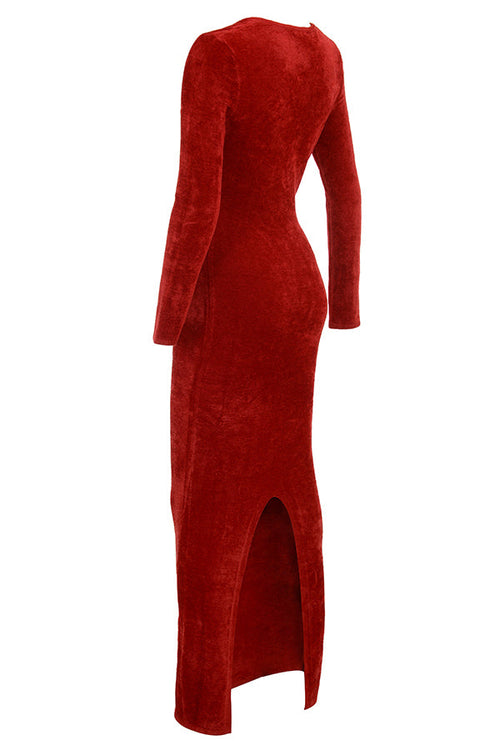 Levoire | Robe De Soirée Longue Avec Manches Longues Et Décolleté Plongeant