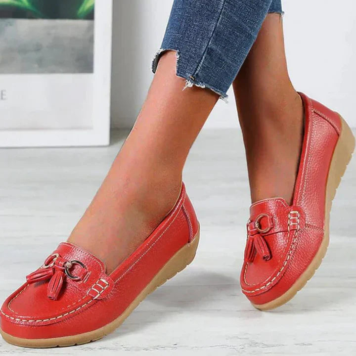 Levoire | Slip sur des mocassins plats décontractés Rot