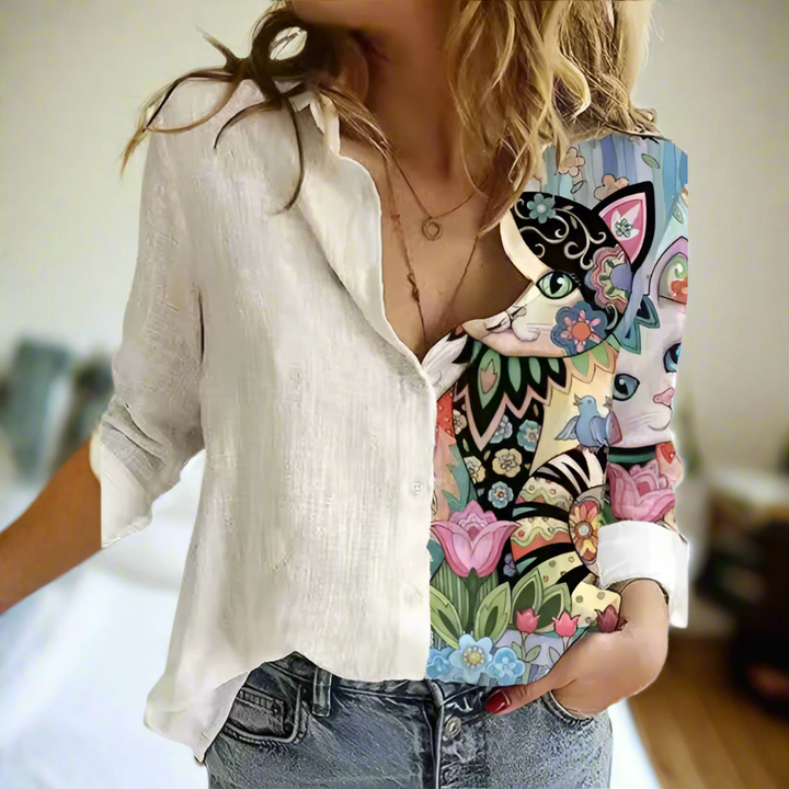 Levoire | Chemise À Manches Longues Imprimée Avec Col Inversé Modèle 7