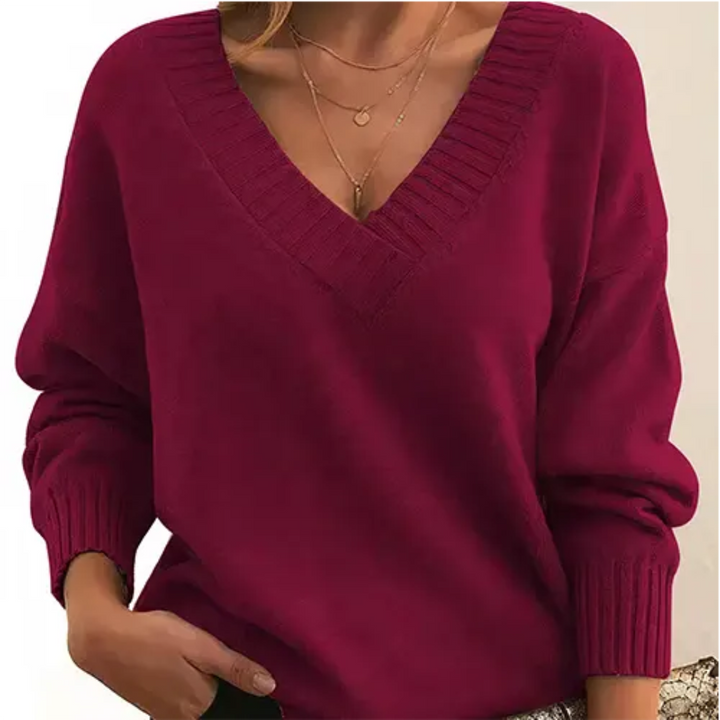 Levoire | Pull V à col en V pour femmes Rot