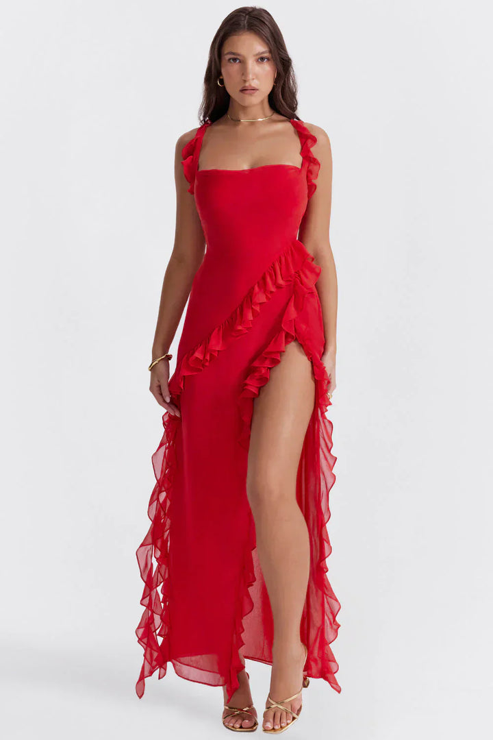 Levoire | Robe Élégante À Fermeture Éclair Chic Rouge