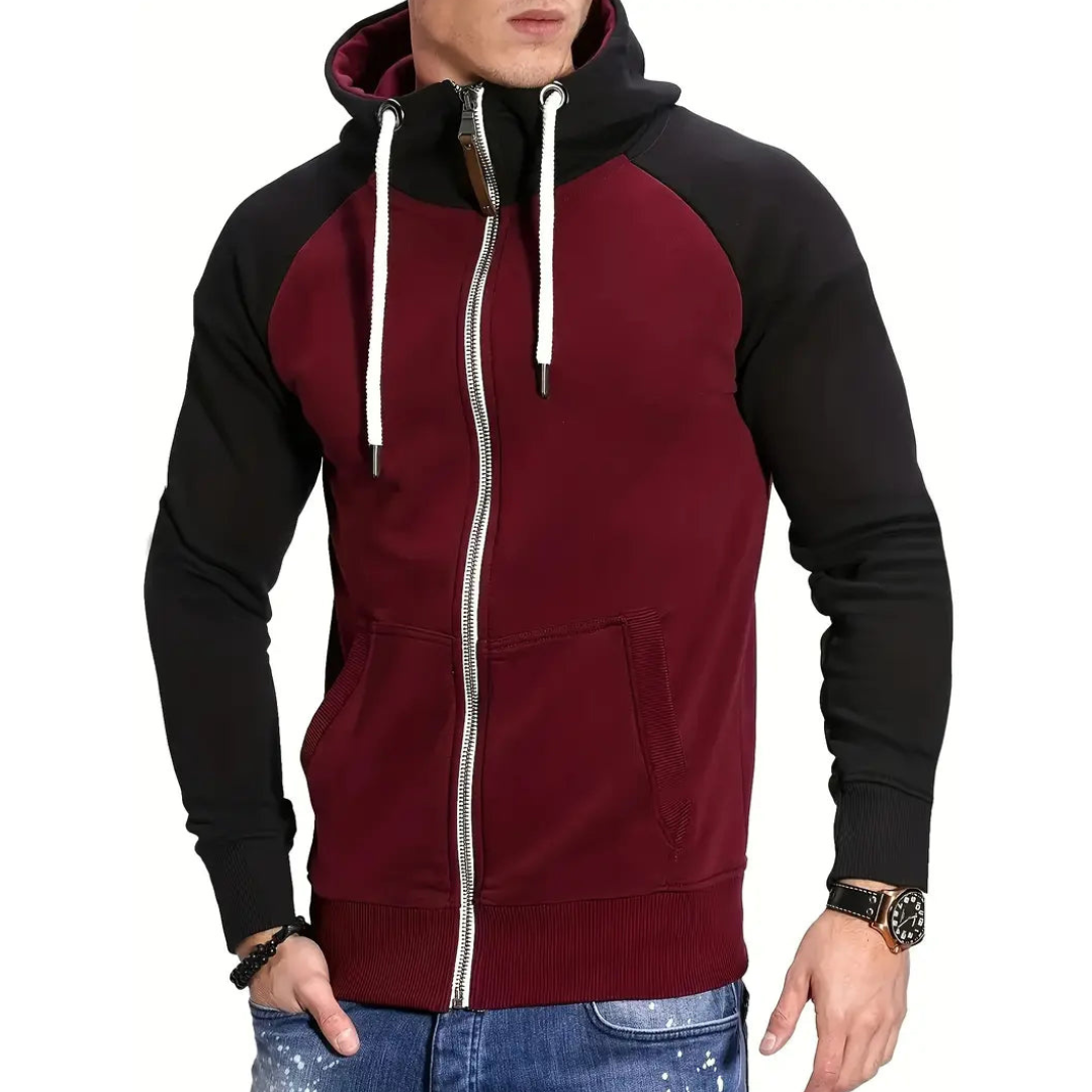 Levoire | Sweat à capuche avec fermeture éclair et poches pratiques Rot