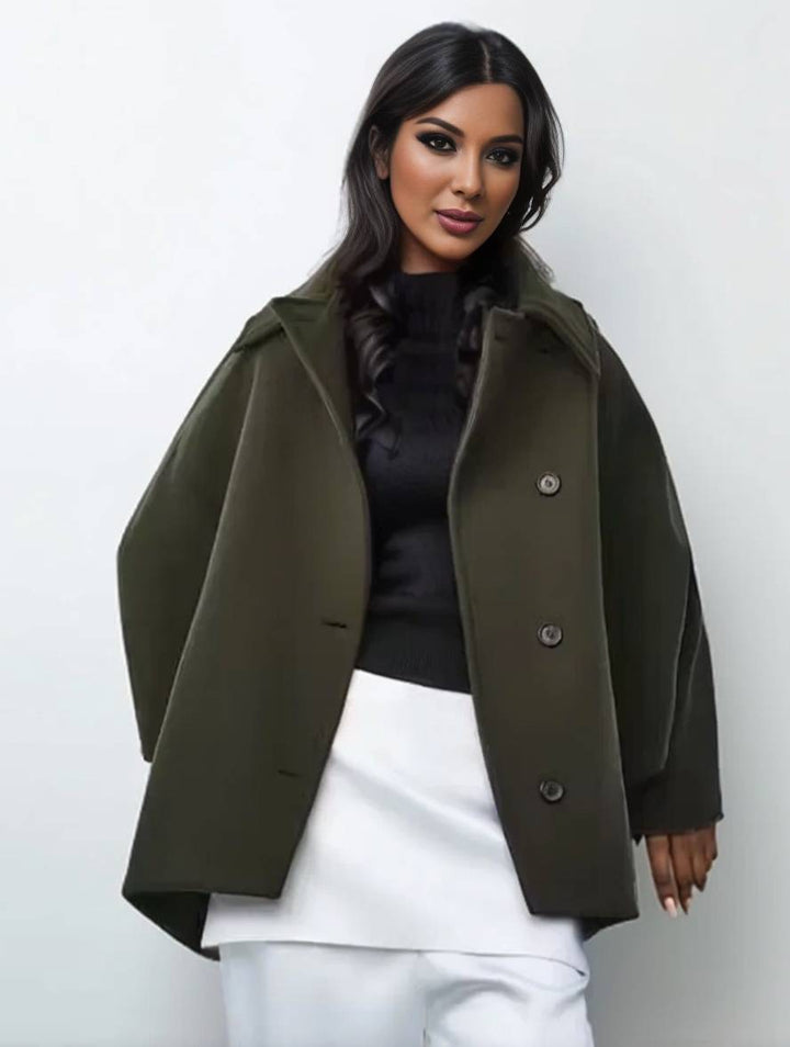 Levoire | Veste Femme Avec Coupe Ample, Col Large Et Poches Pratiques Pour Un Look Élégant Vert