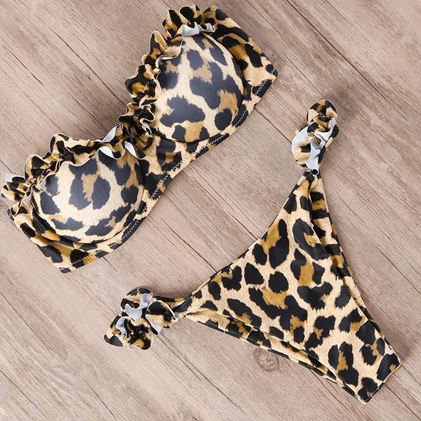 Levoire | Lara Bikini Reine De La Jungle - Sans Bretelles Et Sexy Léopard