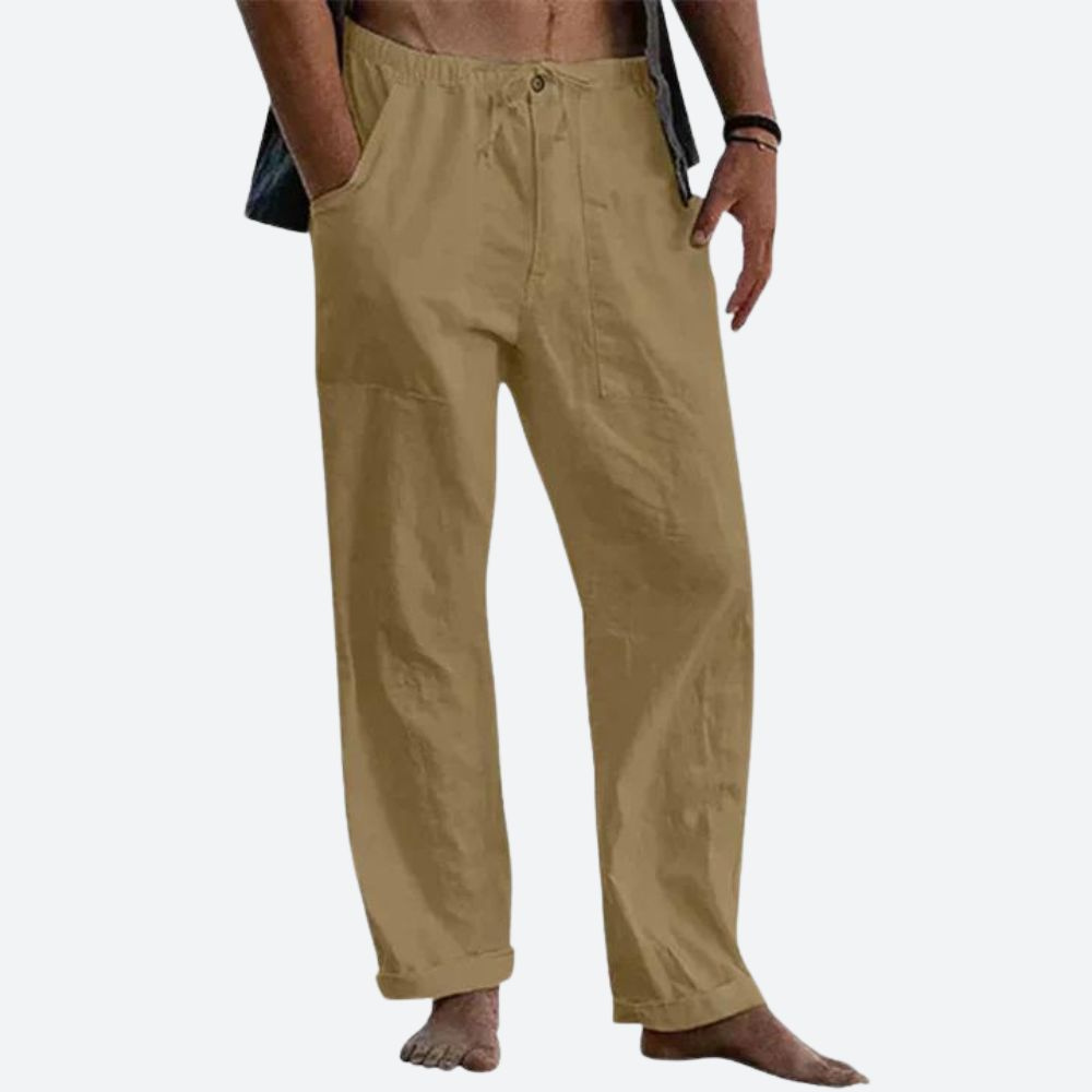 Levoire | Pantalon en lin décontracté pour hommes Pantalon d'été idéal pour hommes Gingembre