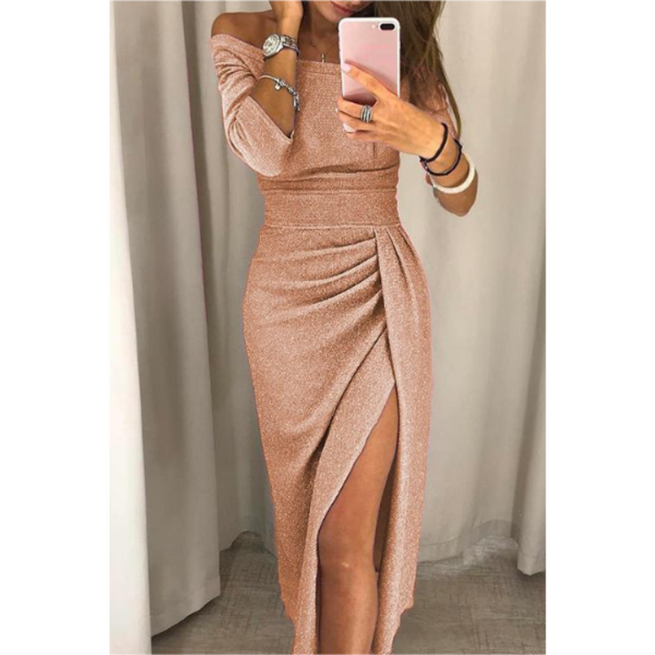 Levoire | Robe de soirée avec épaules dénudées pour femmes Rose