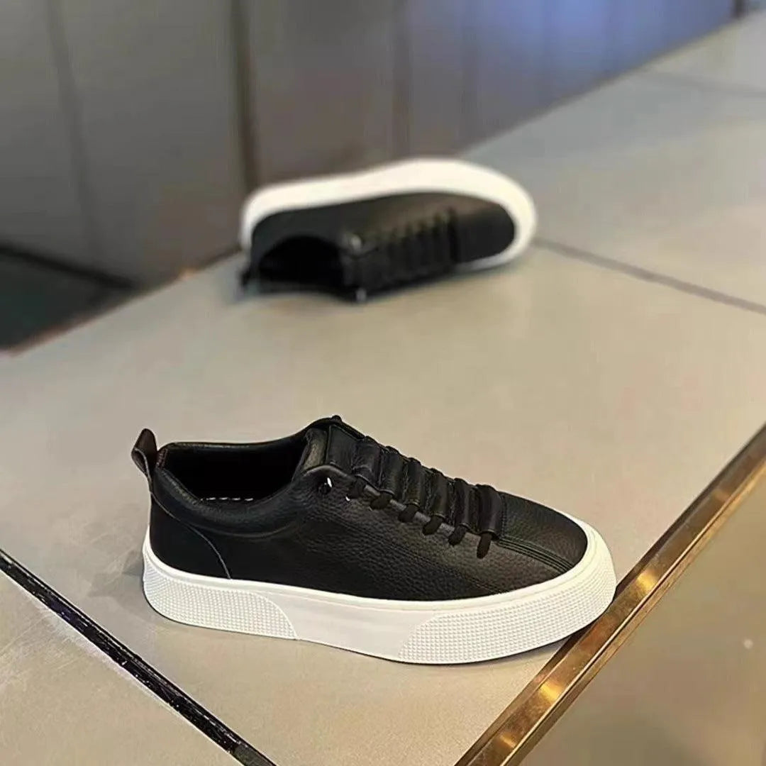 Levoire | Baskets basses pour hommes en simili cuir Noir