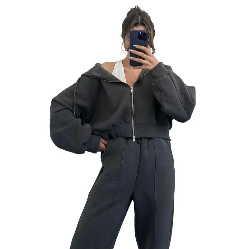 Levoire | Sweat à capuche et pantalon de jogging décontracté Gris foncé