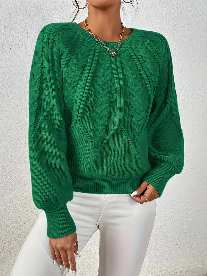 Levoire | Pull En Câble Décontracté Élégant Vert