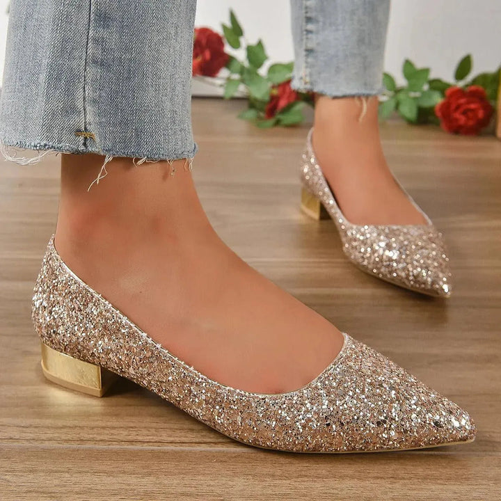Levoire | Bas bas cristal perles Champagne