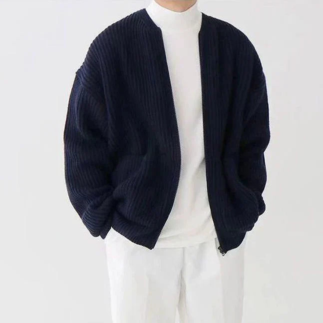 Levoire | Cardigan Confortable En Maille Bleue