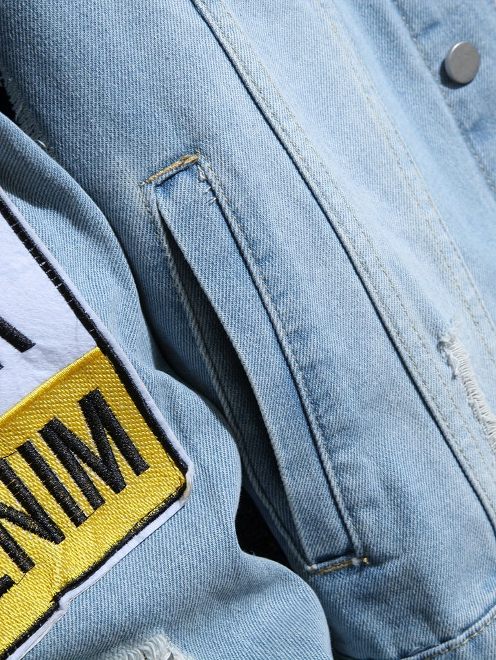 Levoire | Blouson En Denim Élégant Pour Hommes Avec Des Coutures En Détail