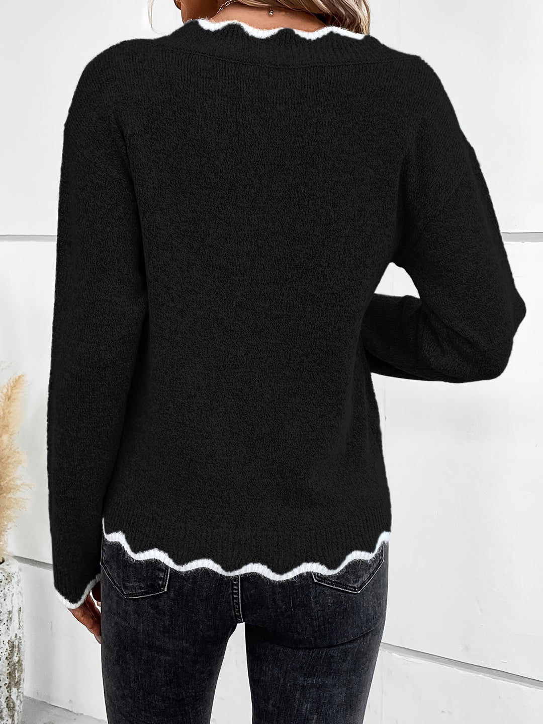 Levoire | Style Pull Avec Volants Et Col En V