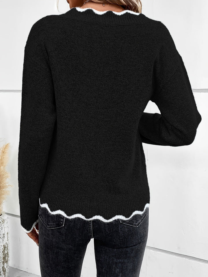 Levoire | Style Pull Avec Volants Et Col En V