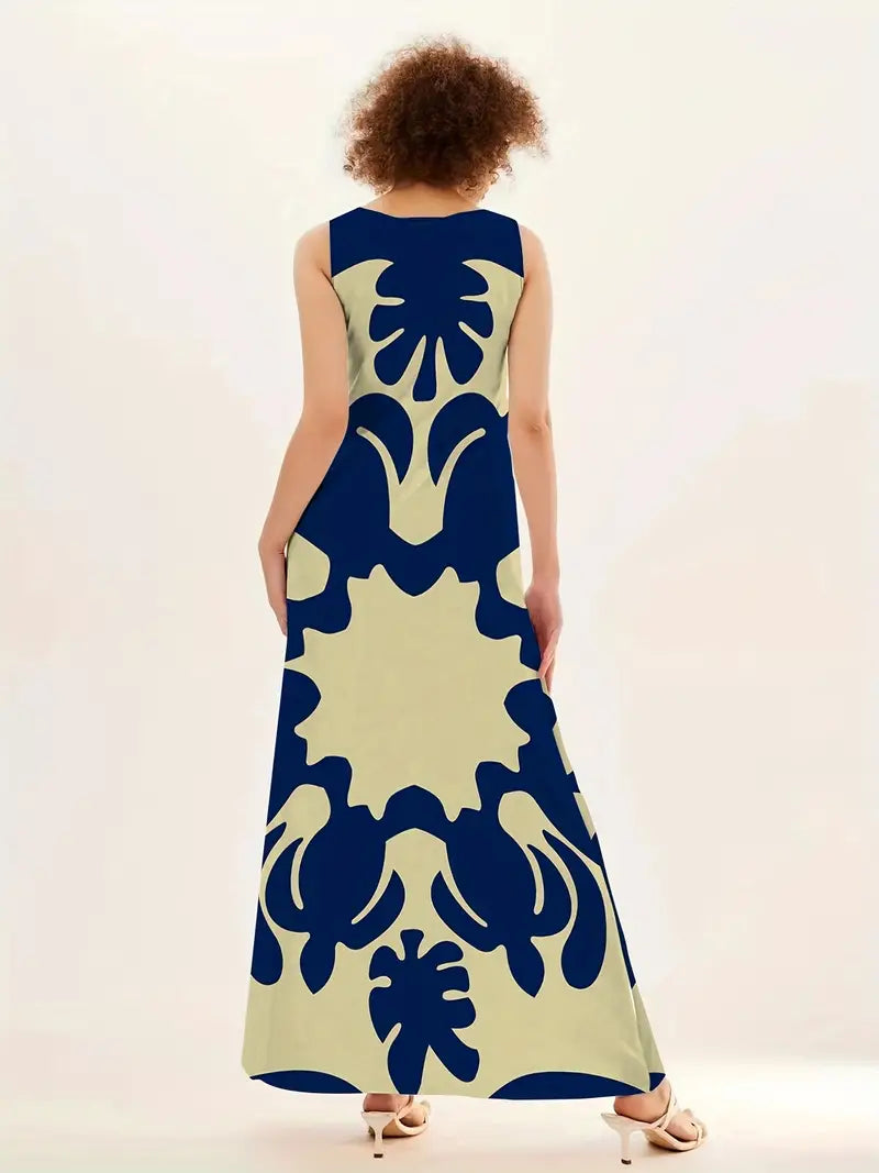 Levoire | Robe Maxi Avec Imprimé Graphique Et Décolleté En V