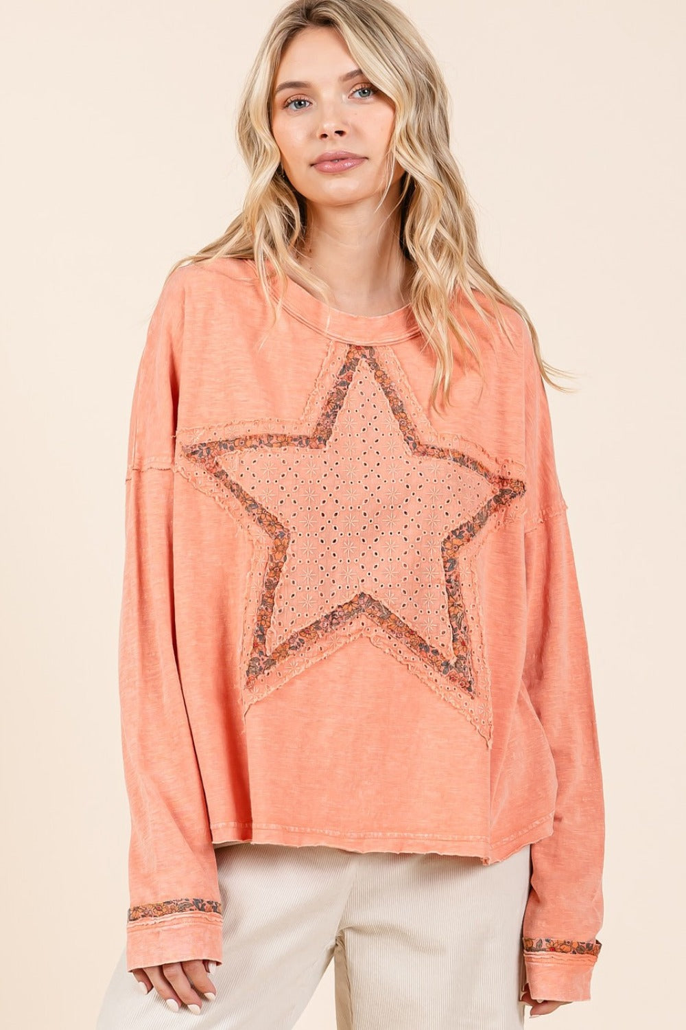 Levoire | Mittoshop Mineral Wash Stern Patch T-shirt à manches longues