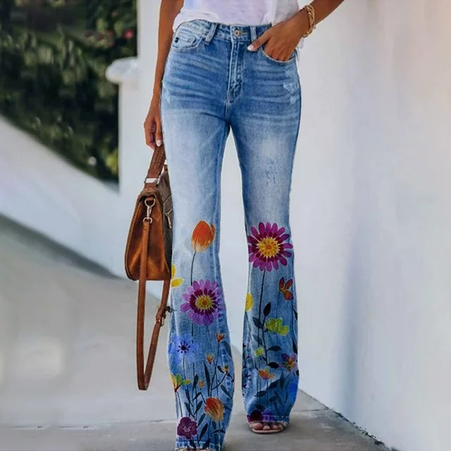 Levoire | Jean Avec Motif Floral Lilas