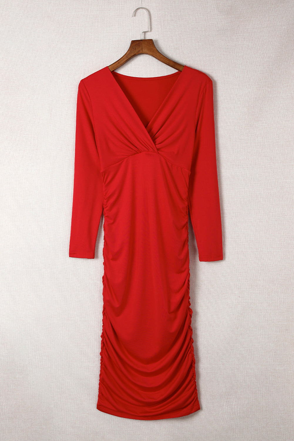 Levoire | Robe Bodycon Élégante À Encolure Cache-Coeur Avec Manches Longues Pour Femmes