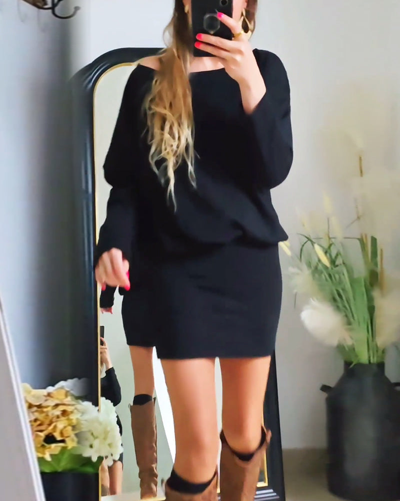 Levoire | Robe Noire À Manches Longues