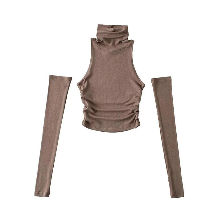 Levoire | T-shirt femme à manches repliables, coupe slim
