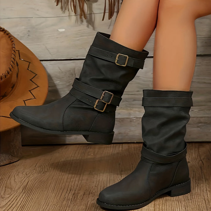 Levoire | Femme Bottes De Cowboy Conscientes De La Mode Semelle Résistante Noir