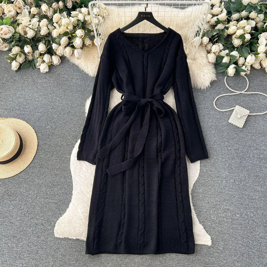 Levoire | Nouvelle robe pull élégante pour femmes Noir Taille moyenne