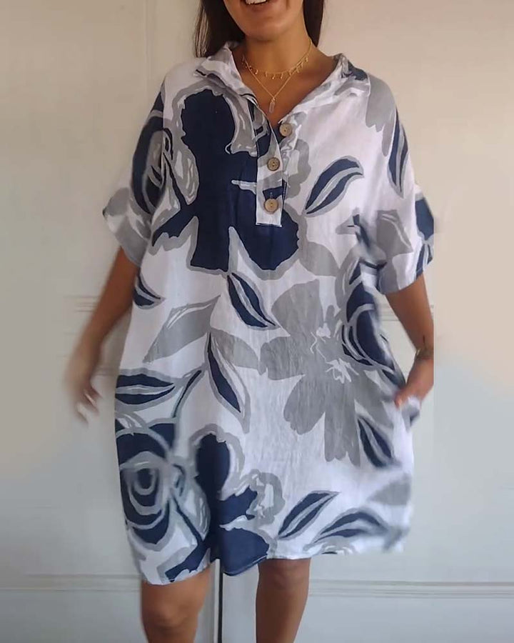 Levoire | Robe À Imprimé De Pot De Fleurs Avec Poches Revers