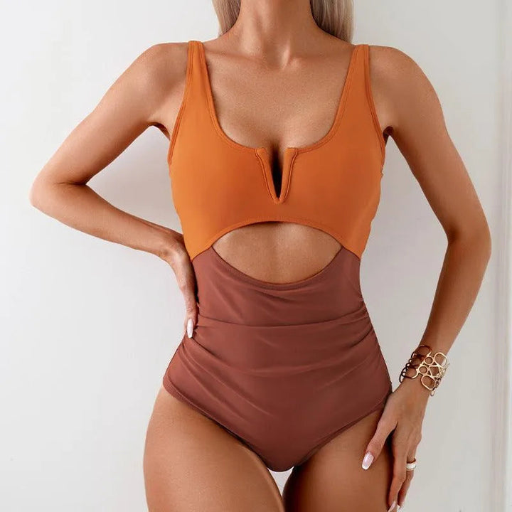 Levoire | Maillot de bain pour femmes avec des couleurs contrastées Braun
