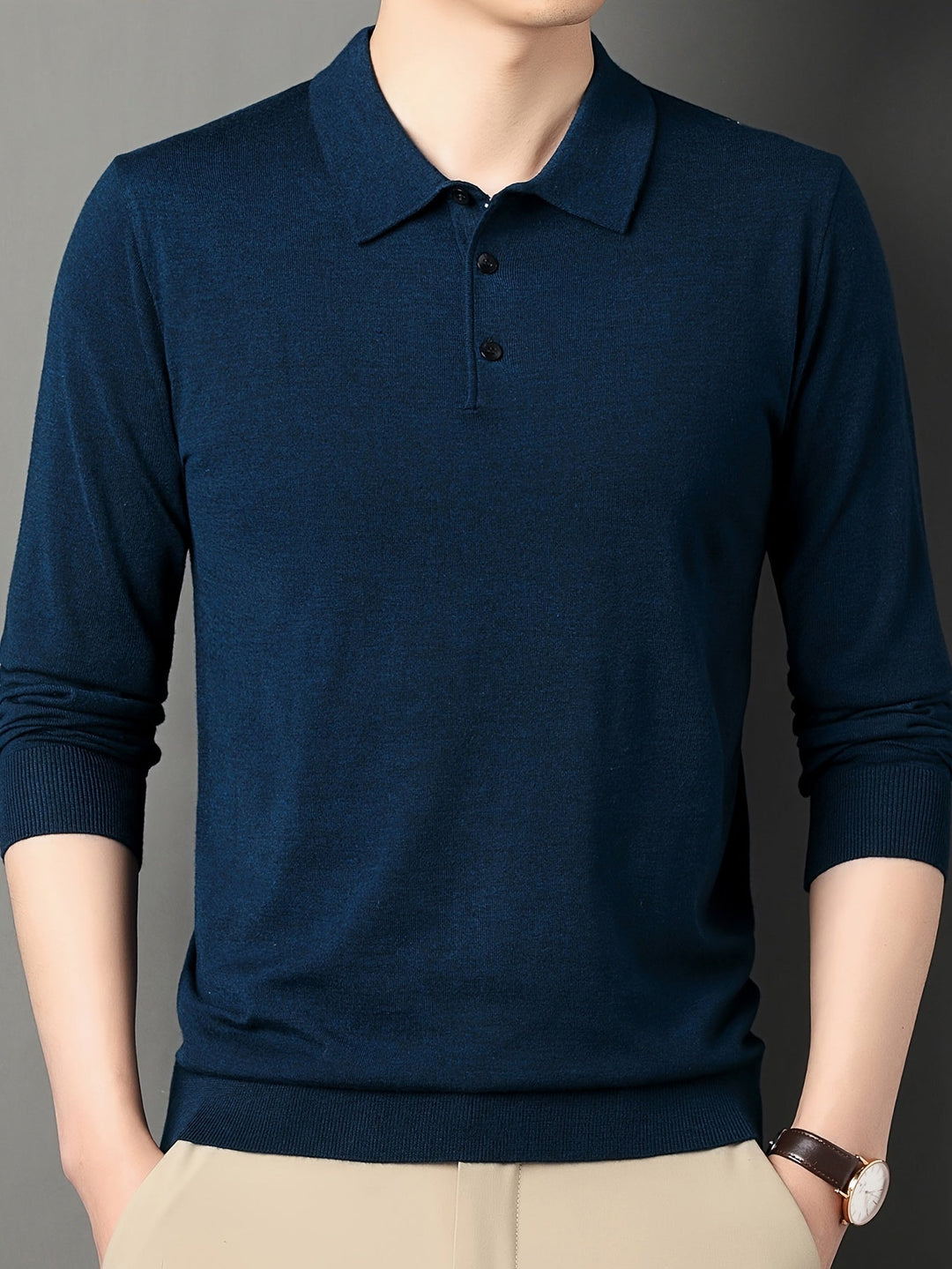 Levoire | Rento Tricoté Pull Homme En Laine Avec Revers Dans Une Couleur Non Combinée