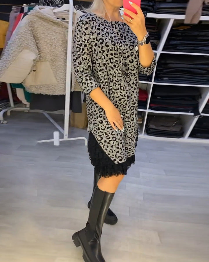 Levoire | Robe Midi Léopard Élégante