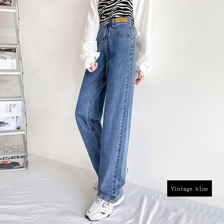 Levoire | Jean Taille Haute À La Mode Pour Femmes Vintage Bleu