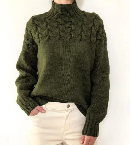 Levoire | Pull à Col Roulé Pour Femme - Élégant Vert Foncé