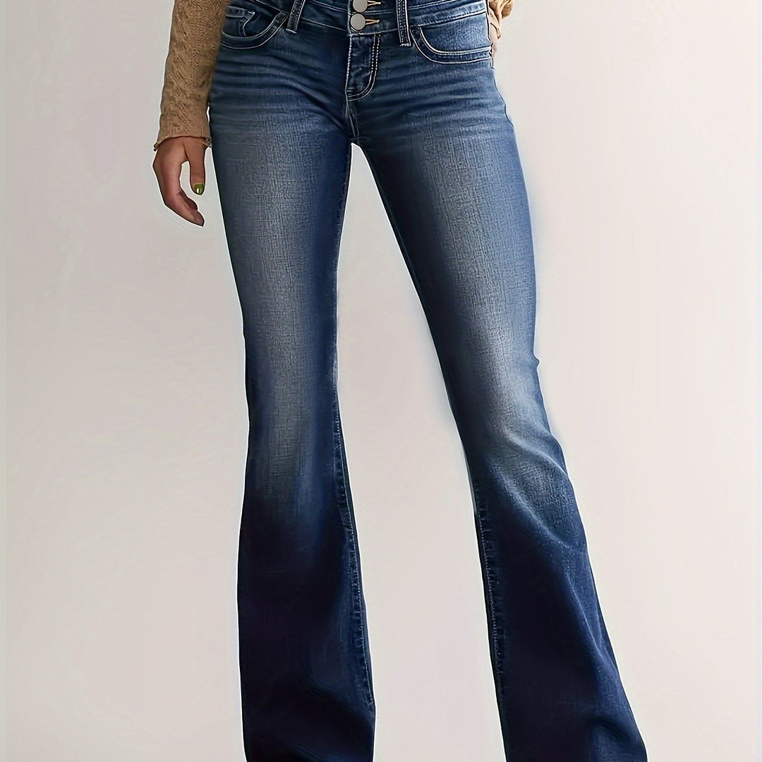 Levoire | Pantalon En Jean Élargi Confortable À Double Boutonnage