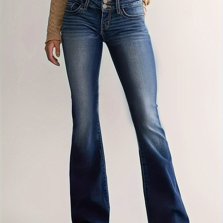 Levoire | Pantalon En Jean Élargi Confortable À Double Boutonnage
