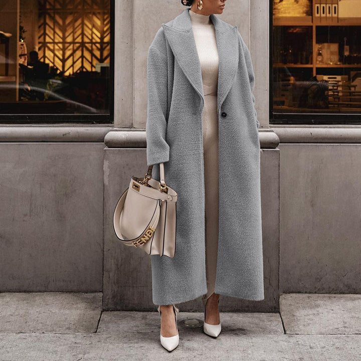 Levoire | Manteau Plus Long Styl Plus Chaud Manteau Femme Gris