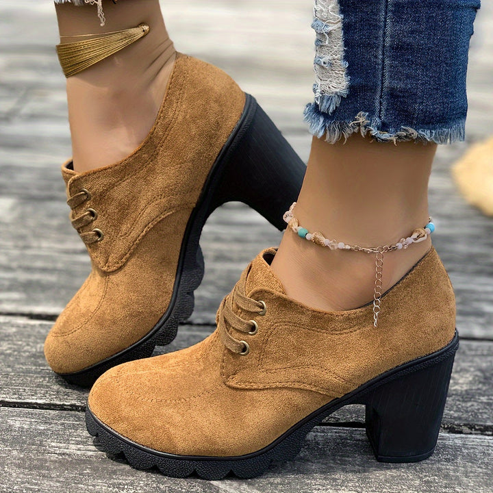 Levoire | Retro Épaisses Bottes À Talons Hellebraun-1
