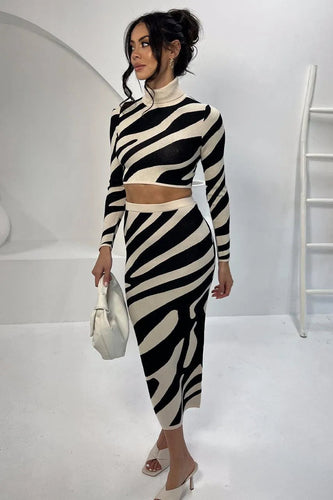 Levoire | Robe tricotée à crayon étroit et rayé