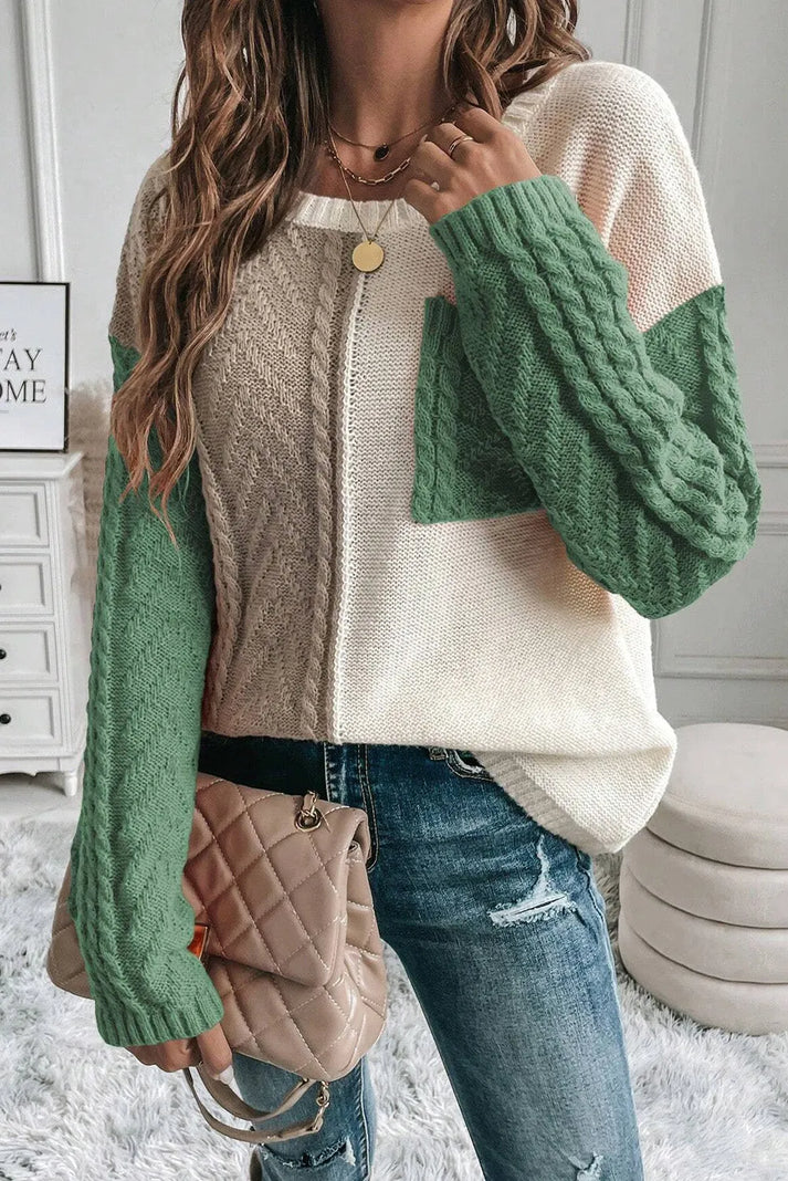 Levoire | Pull Long À Manches Longues Chaud Avec Col Rond Et Poche