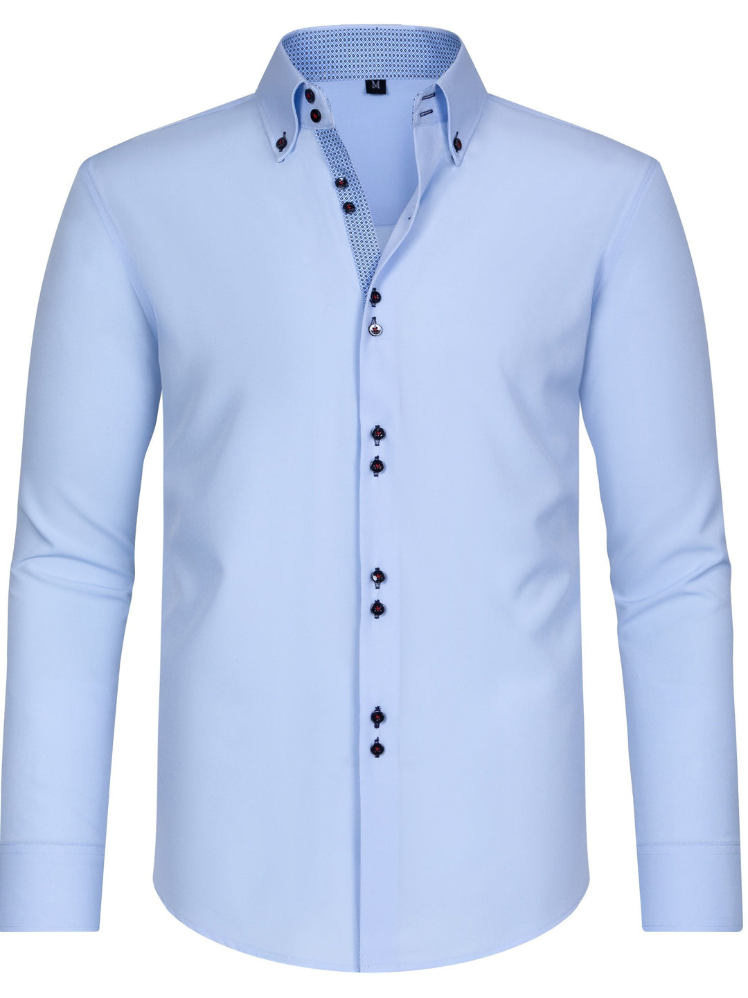 Levoire | Chemise Pour Homme Unie Avec Col Retourné Pour Des Apparitions Élégantes Bleu clair
