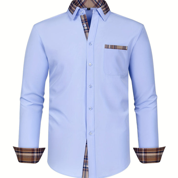 Levoire | Chemise Fine Adaptée Aux Affaires Avec Col À Carreaux Bleu clair