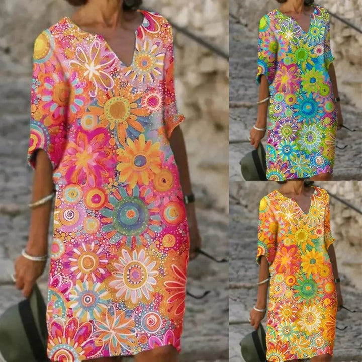 Levoire | Robe D'Été Avec Motif Floral Vivant Pour Femmes