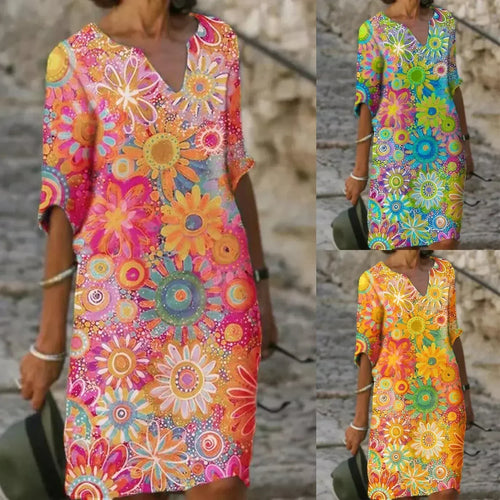 Levoire | Robe À Motif Floral Avec Décolleté En V