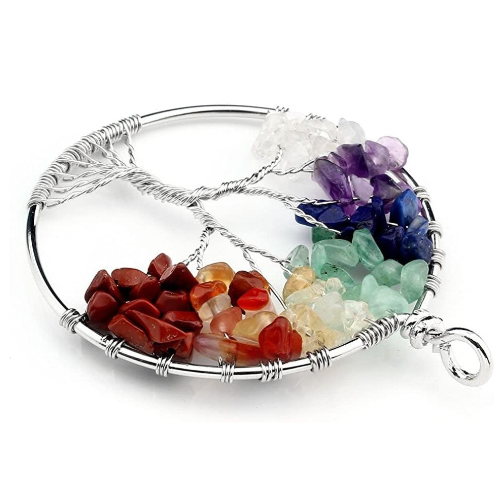 Levoire | Arbre de Vie Chakras composé de pierres semi précieuses colorées - Livraison offerte