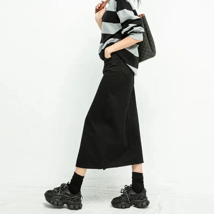 Levoire | Jupe En Denim Noir Moderne En A Pour Femmes